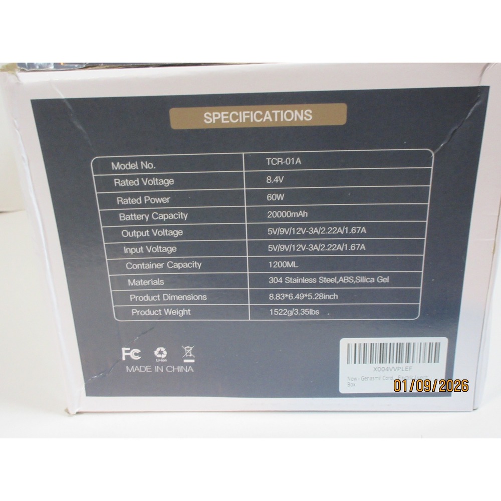 Genasmil Cordless Electric Lunch Box TCR01A 1200ML Battery Powered BPA Free - Picture 4 of 13